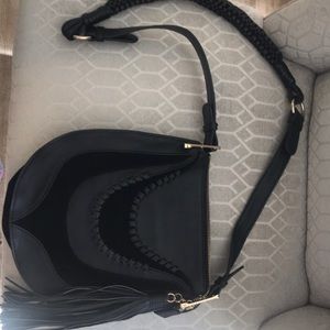 Sam Edelman black leather sling handbag